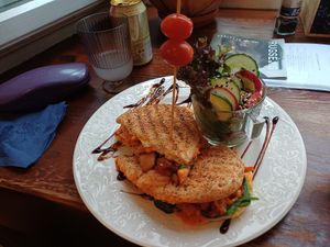 September 2025 - Cheese and kimchi panini at Vieta in Vilnius