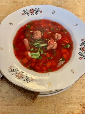 Ukrainische Borschtsch  at Vieta in Vilnius