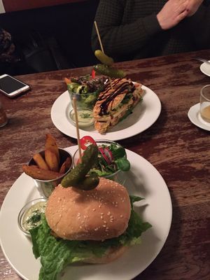 Burger and panini  at Vieta in Vilnius