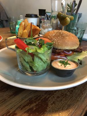 Soy burger at Vieta in Vilnius