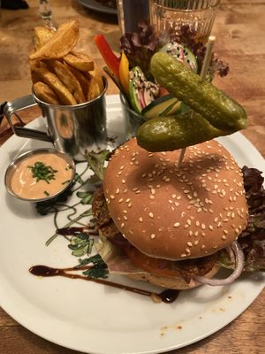 Soya burger at Vieta in Vilnius