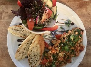 Scrambled tofu at Vieta in Vilnius