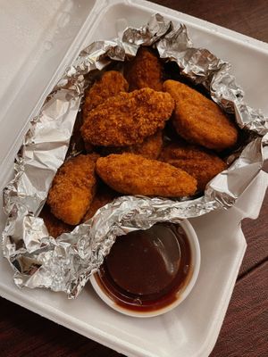 Vegan boneless wings and barbecue sauce!  at Jad's Pizza in Downingtown