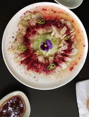 Tiradito de no clam at Bigan in Mexico City