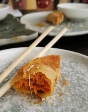 Gyozaz de no pollo 🥟 at Bigan in Mexico City