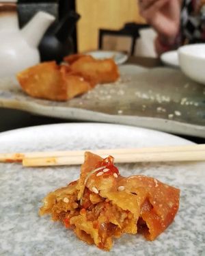 Wonton de Beyond Meat at Bigan in Mexico City