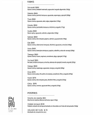 Makis y Postres at Bigan in Mexico City