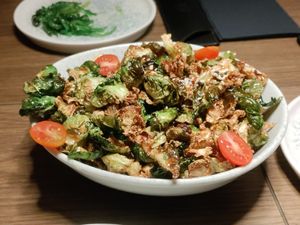 Brussel sprouts at Bigan in Mexico City