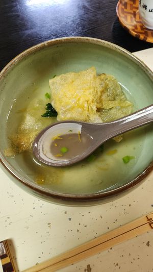 Yuba and daikon mochi soup at Shōtaiji Temple in Odawara