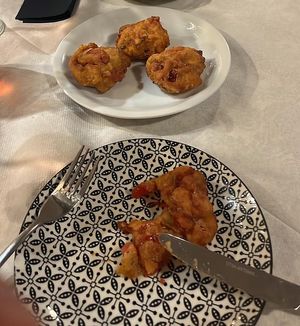 Tomato keftedes  at Ta Kaloudia in Corfu