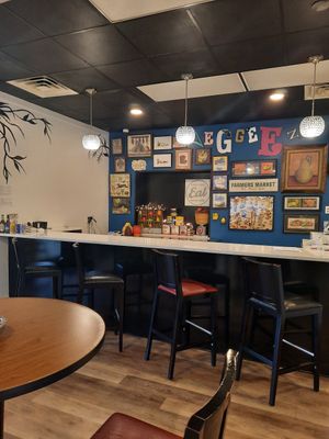 Cool bar area with seating at Veggeez  in Waxhaw