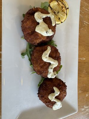 Crabby cakes! Amazingg  at Veggeez  in Waxhaw