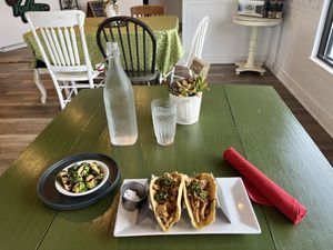 Tacos and Brussel spouts   at Veggeez  in Waxhaw