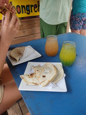 We've come back again! More avocado baleadas and juices at Yahongreh? in Roatan