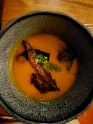 Karottensuppe vom Feinsten at Die Schloßwirtschaft in Hehlen