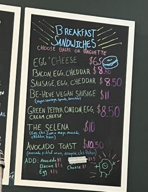 breakfast menu at Retrograde Coffee in Nashville