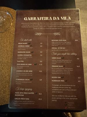 Menu 08/26  at Garrafeira da Vila in Pico