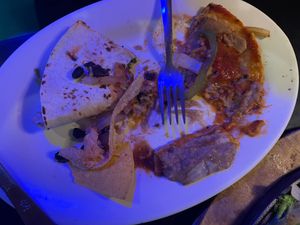 quesadilla minus the cheese & I think what is left of the chalupa without cheese/sour cream at Rio Mexican Cuisine in Burnsville