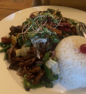 kung pao with rice 100/10   at Places Restaurant and Bar in Kathmandu
