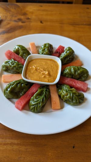 Pesto momo at Places Restaurant and Bar in Kathmandu