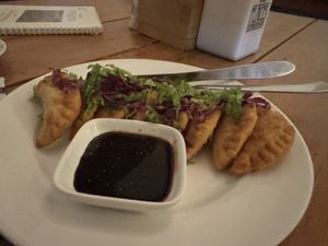Pumpkin momos   at Places Restaurant and Bar in Kathmandu