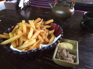 fries with banana ketchup  at Places Restaurant and Bar in Kathmandu