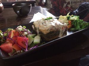 spinach pie at Places Restaurant and Bar in Kathmandu