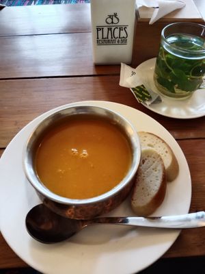 Mhhmm carrot soup at Places Restaurant and Bar in Kathmandu
