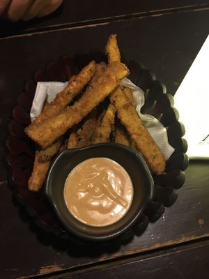 Eggplant fries!  at Places Restaurant and Bar in Kathmandu