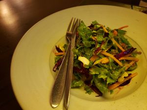 tofu salad. very good. tofu is underneath at Places Restaurant and Bar in Kathmandu