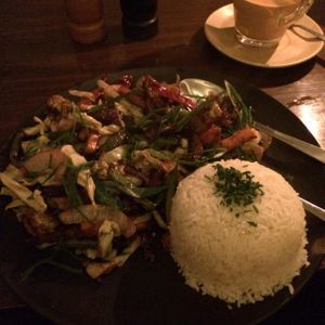 Vegan Chinese Veggie Dish  at Places Restaurant and Bar in Kathmandu