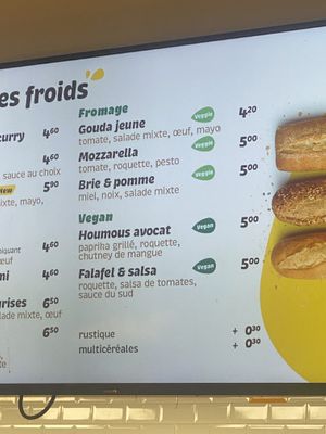 vegan options on the menu   at Panos  in Brussels