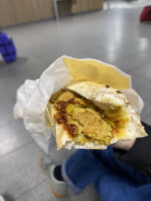 Falafel sandwich at Panos  in Brussels
