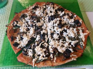 vegan pizza  at 77 Veggie Boutique in Dubai