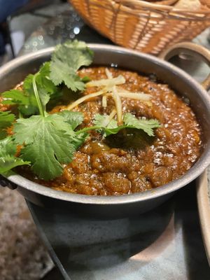 Smoked aubergine curryy  at Gurkha Fire in Chatham