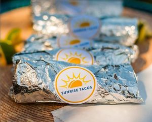 We feature the Vegan as well as the Bacon Sunrise Taco options! at Cloud City Coffee in Seattle