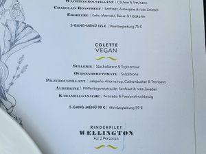 Menue   at Colette in Munich