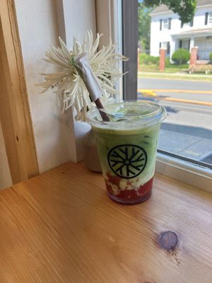 Cold Strawberry Matcha Latte ✨💕  at Ooika in Lawrenceville