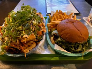 So much food! 2 people could not finish  at Fox Den in Milwaukee