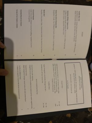 Dessert menu  at Caesar's Palace - Nobu in Las Vegas