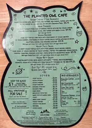 Menu #Veganuary at The Toasted Owl Cafe in Phoenix