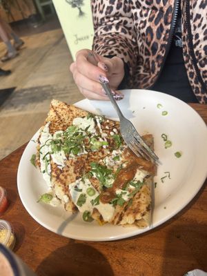 Vegan quesadilla  at Harlow in Portland
