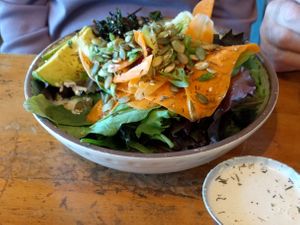 Urban Bowl with garlic tahini dressing at Harlow in Portland