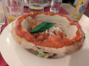Gnocchi in pizza bowl at Local92 in Barcelona