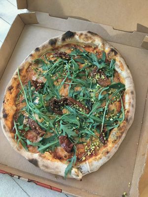 The pizza was ridiculously small and it had dairy cheese... at Local92 in Barcelona