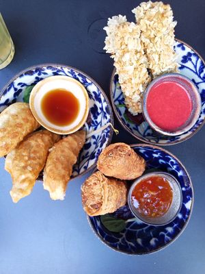 Various starters at Bodhi Vegan Living - St George in Hamburg