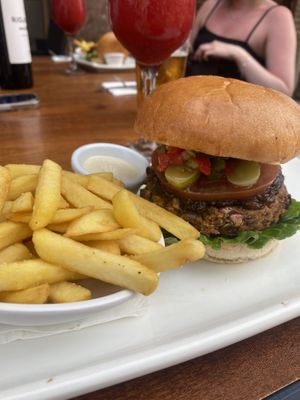 Vegan burger   at La Plaza Malaga - Calle Alcazabilla in Malaga