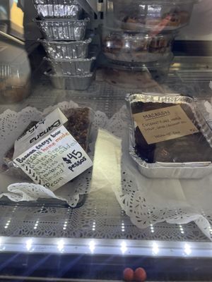 Banana energy bar and chocolate treats  at Kijote Craft Coffee in El Sargento