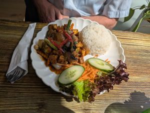 Wok-fried tofu with cashew nuts at Paphada's Authentic Thai Cuisine in Sheffield