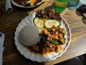 Wok-fried holy basil with tofu at Paphada's Authentic Thai Cuisine in Sheffield